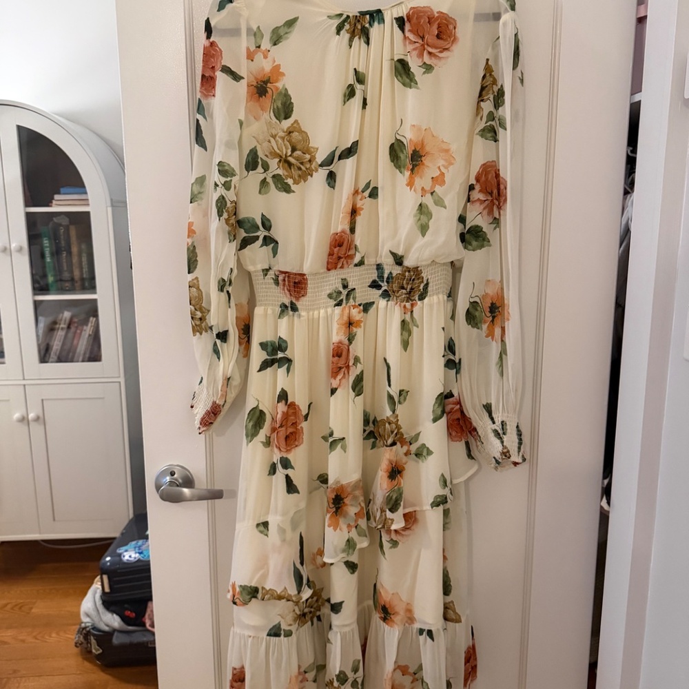 MANGO FLORAL MIDI DRESS Size L